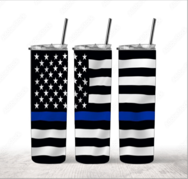 Back the Blue Flag Tumbler
