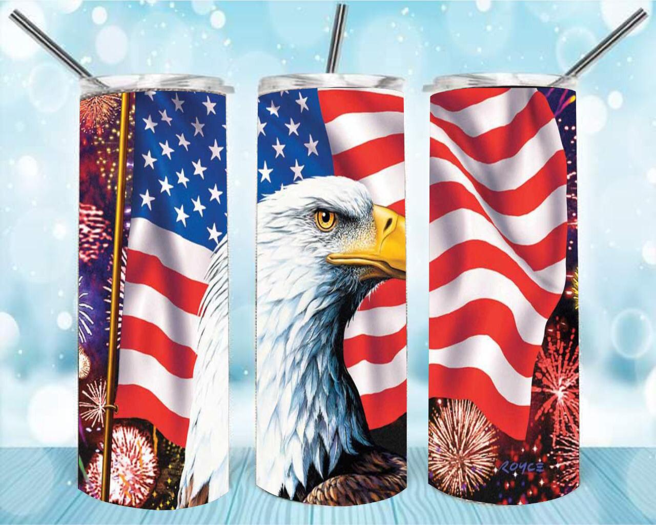 American Flag & Eagle Tumbler