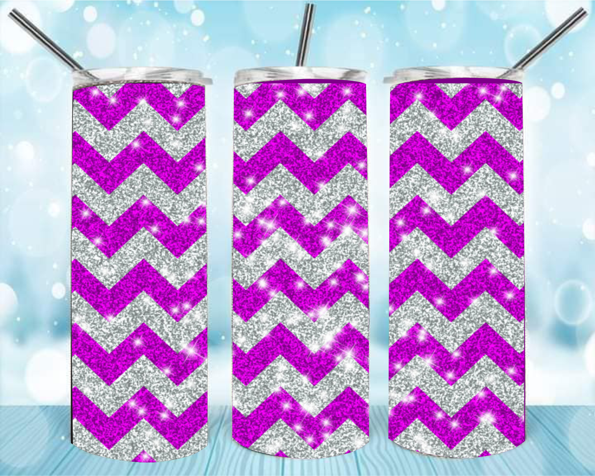 Glitter Chevron 3 Tumbler