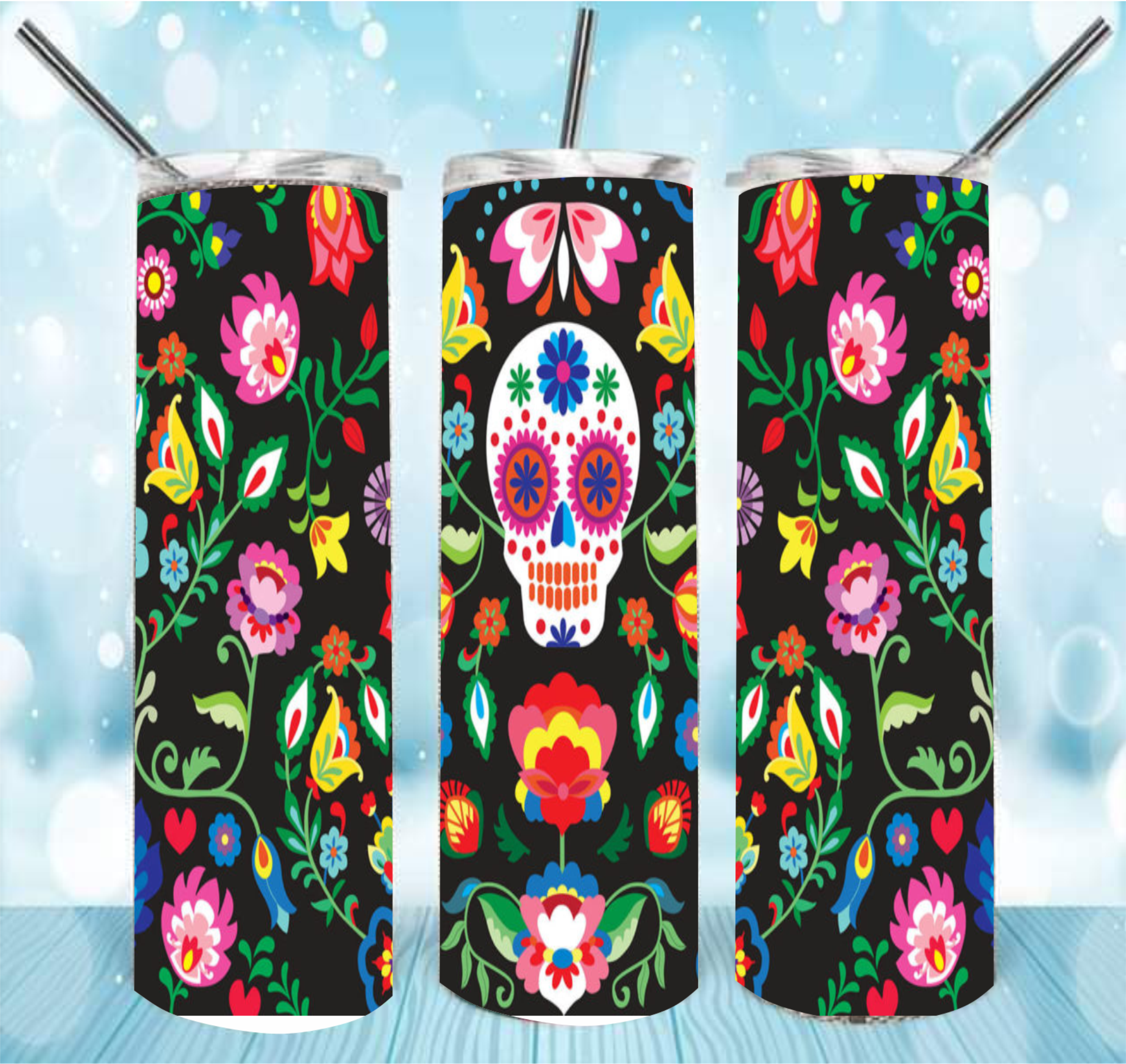 Mexican Sugar Skull Tumbler